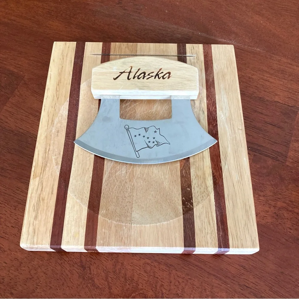 Alaska Ulu Knife and Chopping Bowl Board Set